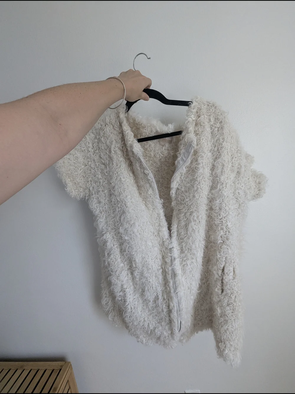 Michael Kors White Curly Mohair Oversized Jacket, Sweater Or Mini Dress
